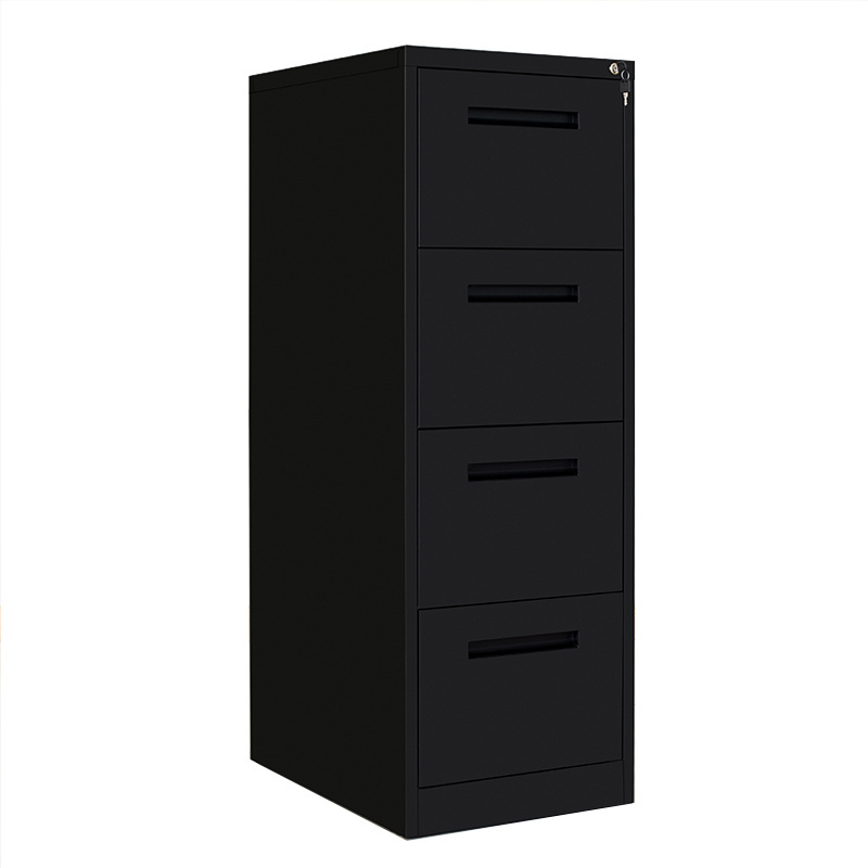 Office Steel Tall Filing Cabinet With Drawer And Lock Metal Black Color 4 Drawer File Cabinet Organizer