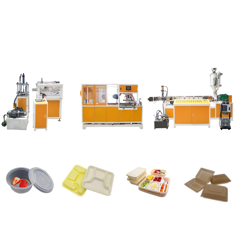 biodegradable PLA ice Husk Corn Starch Plant Fiber food container box tray machine production line