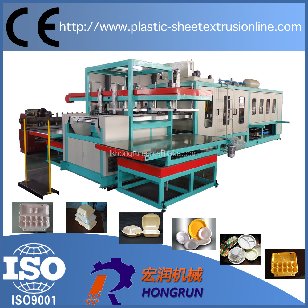 ps take-away box making machinery PS food container vacuum forming production line for ps foam container making