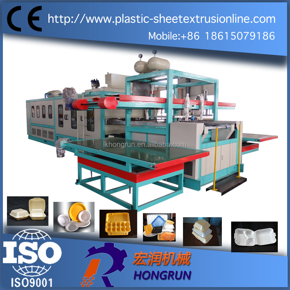 ps take-away box making machinery PS food container vacuum forming production line for ps foam container making