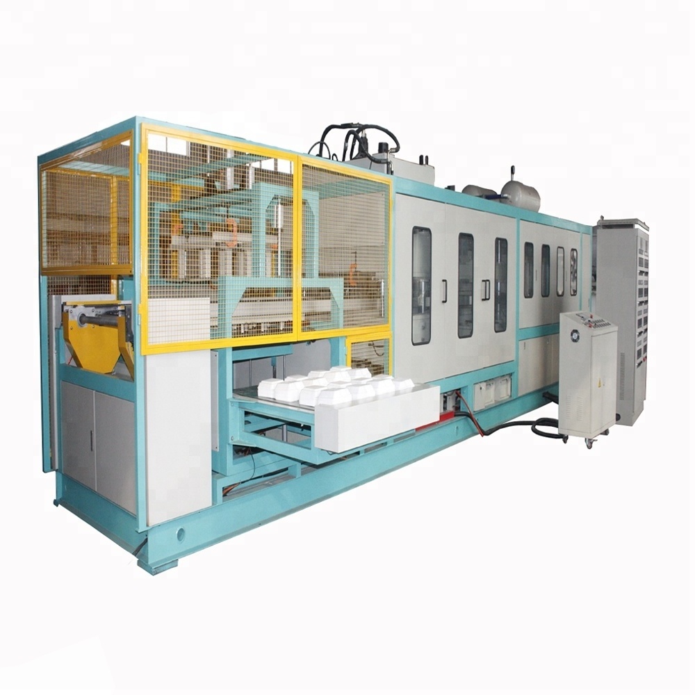 HEXING Automatic Plastic Cutting Thermoforming Machine Disposable Polystyrene Foam Plate Food Container Making Machine