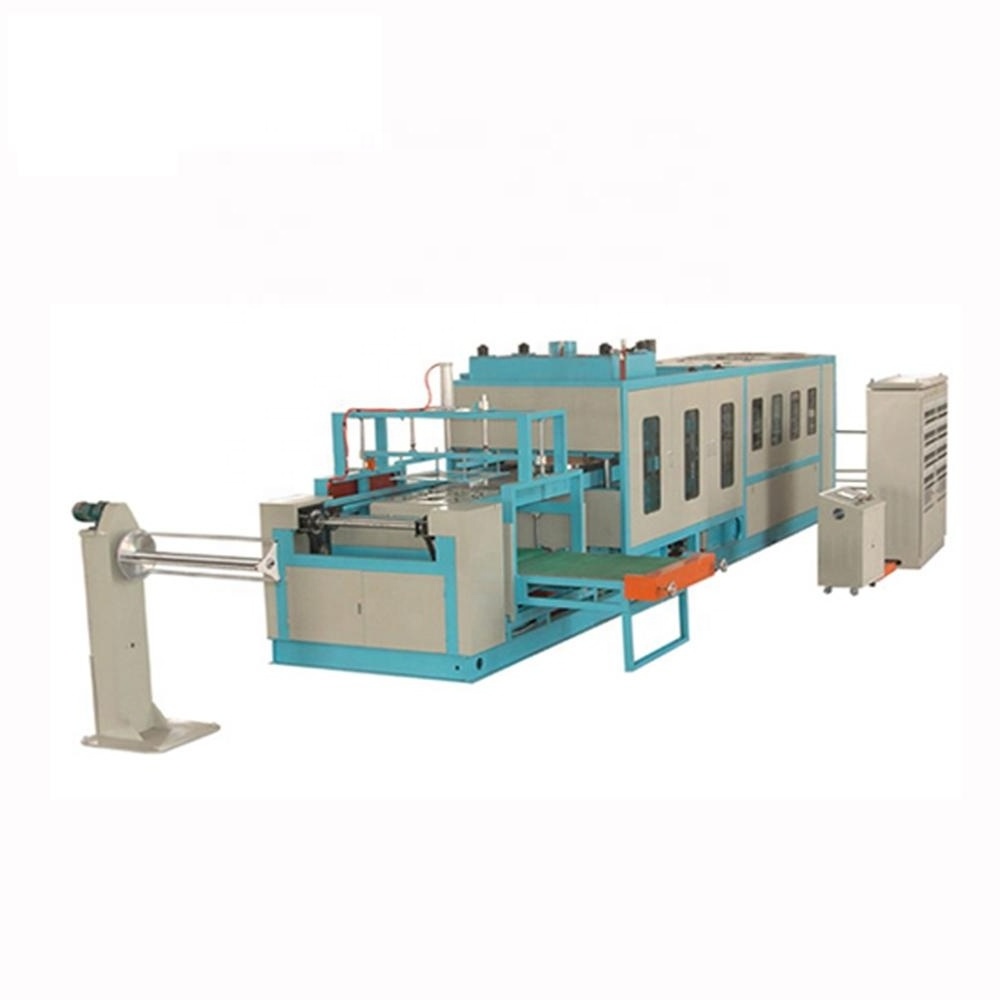 HEXING Automatic Plastic Cutting Thermoforming Machine Disposable Polystyrene Foam Plate Food Container Making Machine