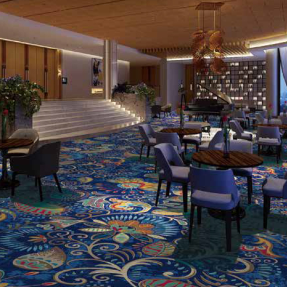 Luxury Custom Back Wool Wall to Wall 5 Star Alfombras Hotel Style Banquet Hall Axminster Carpet for Sale