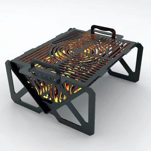 Metal Firepit Square Table Backyard Patio Garden Stove Wood Burning Fire Pit