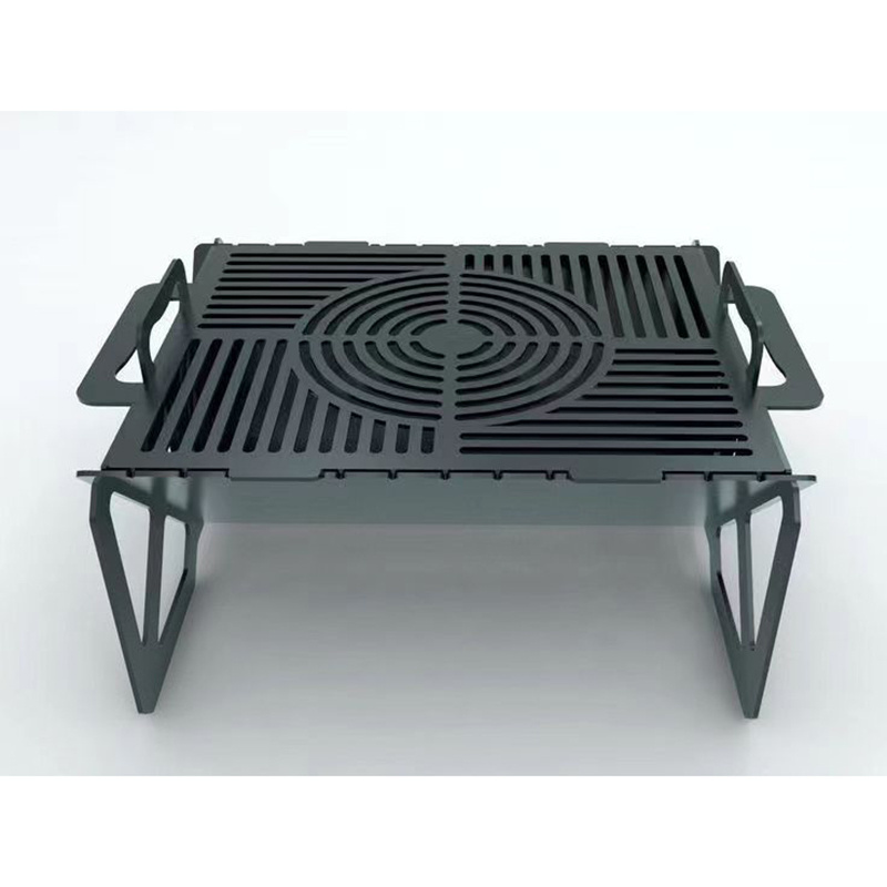 Metal Firepit Square Table Backyard Patio Garden Stove Wood Burning Fire Pit