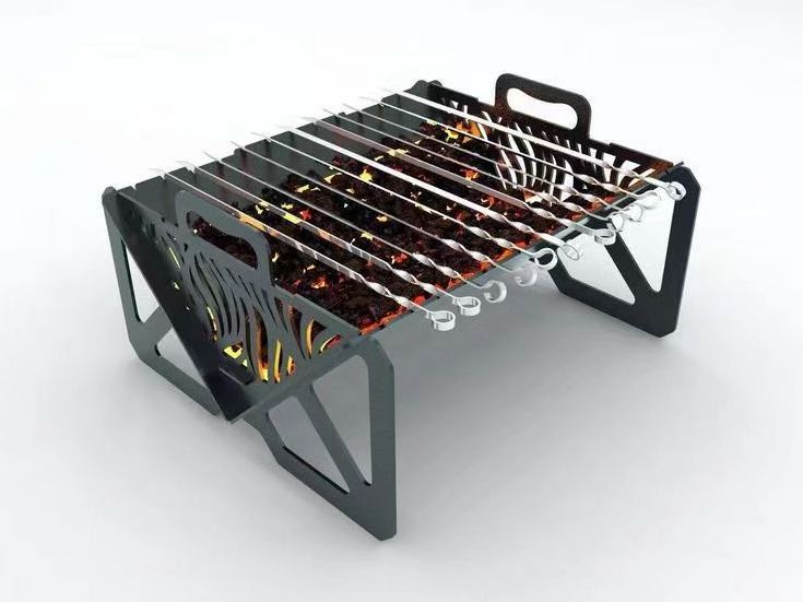 Metal Firepit Square Table Backyard Patio Garden Stove Wood Burning Fire Pit