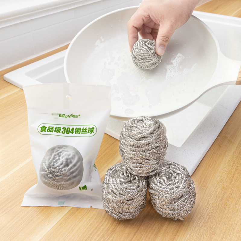 Manufacturer Wholesaler Home Product steel wool/stainless steel wire scourer cleaning ball kitchen scourer,metal scrubber