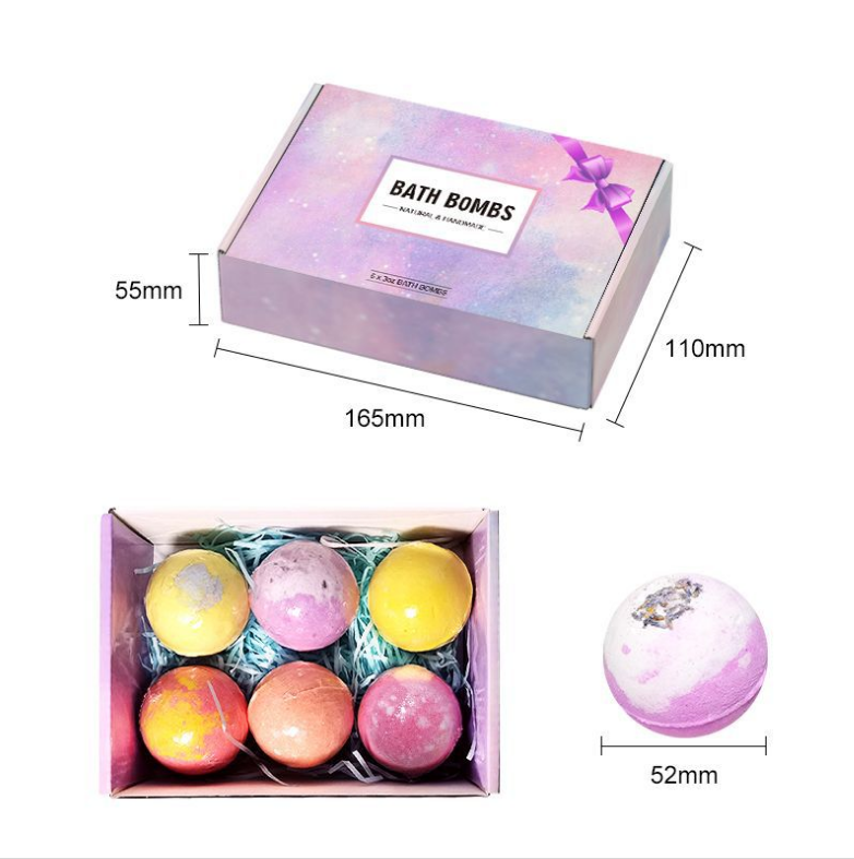 Factory OEM Customized Wholesale 100% Natural Ingredients Bubble Bath Bombs for Women Gift Set 12 Pcs Bathbombs