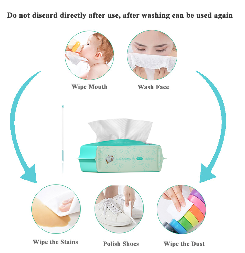 Pure Cotton Towel Towel Baby 40 pcs Travel Disposable Cosmetic Face Cotton Soft Wipes the Removable Soft Clean Wash cloth Tissue