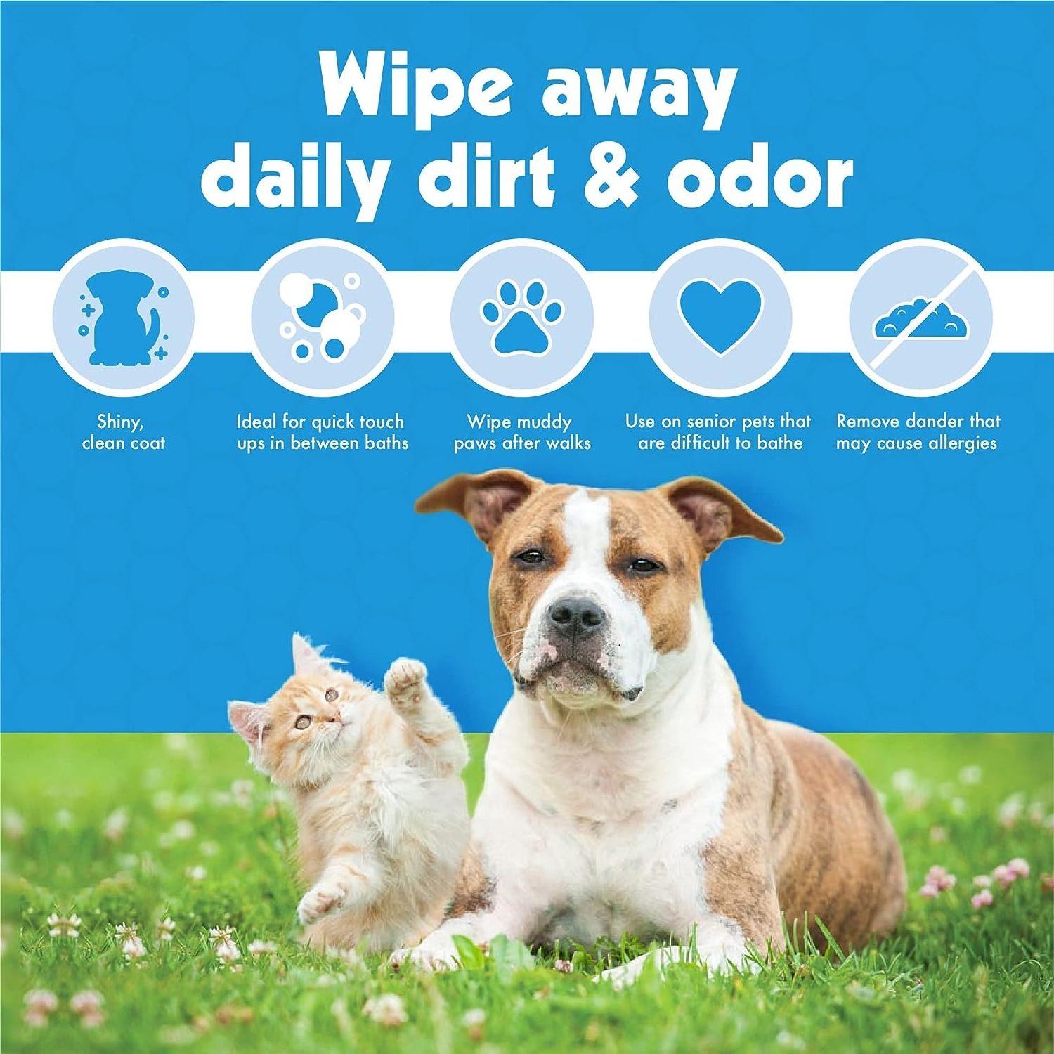 Lookon Non toxic organic biodegradable ear eye tearstain finger pet cleaning wipes wet wipes for pets