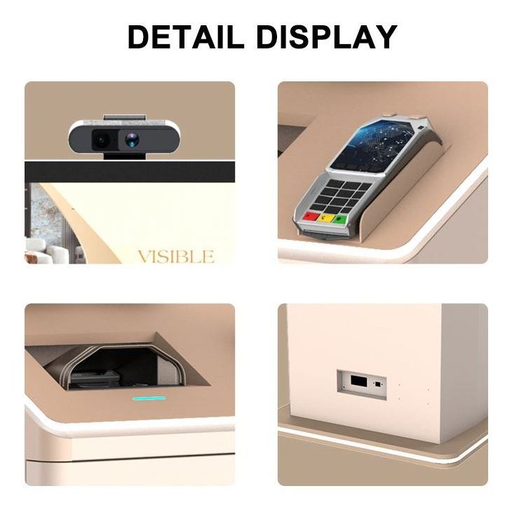 LIEN Self Service Passport Scanner Boarding Pass Printing Machine Floor Standing Kiosk Hotel Check In Kiosk Cash Payment Kiosk