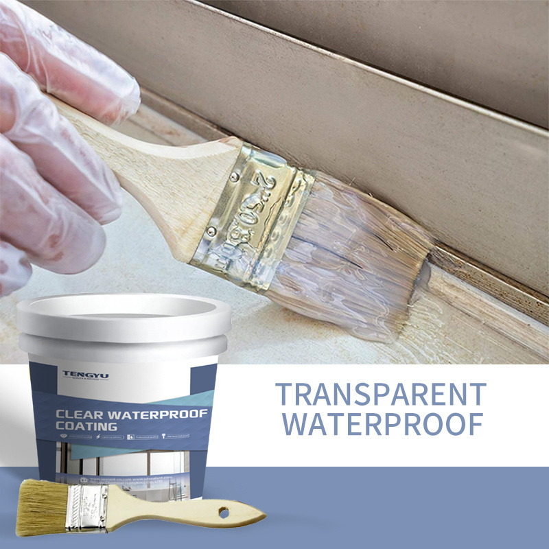 Super strong 100g 300g 20kg invisible exterior wall roof leakage acrylic transparent waterproofing coating for concrete