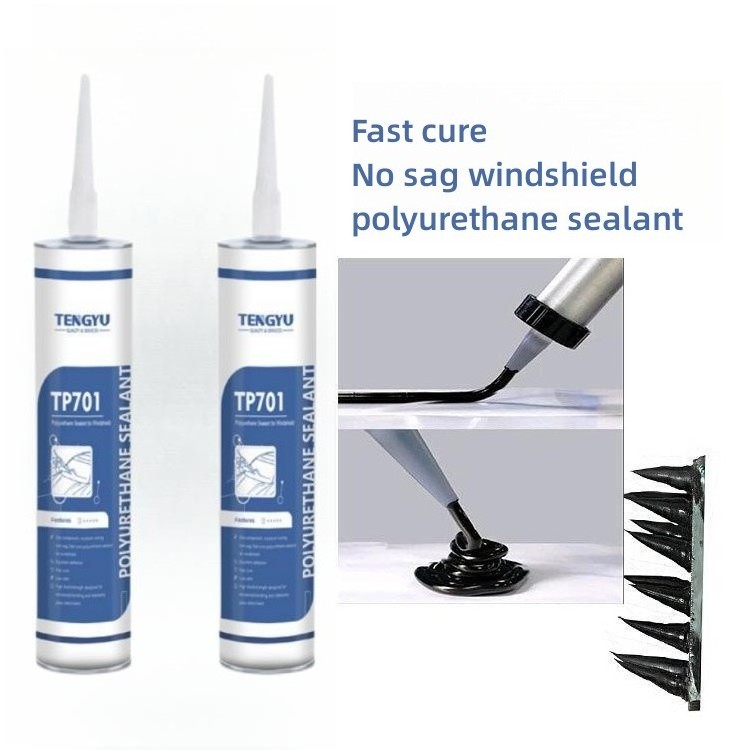 High elasticity 310 ml waterproof auto glass urethane black windshield pu polyurethane sealant for auto cars