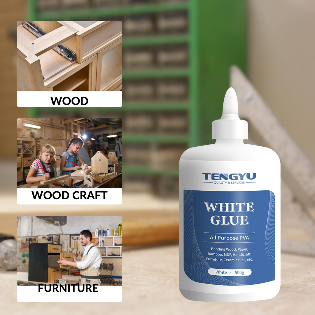 Wood Working water based wooden furniture glue PVAC Liquid 250ml Wood Glue in bulk for Interior and Exterior