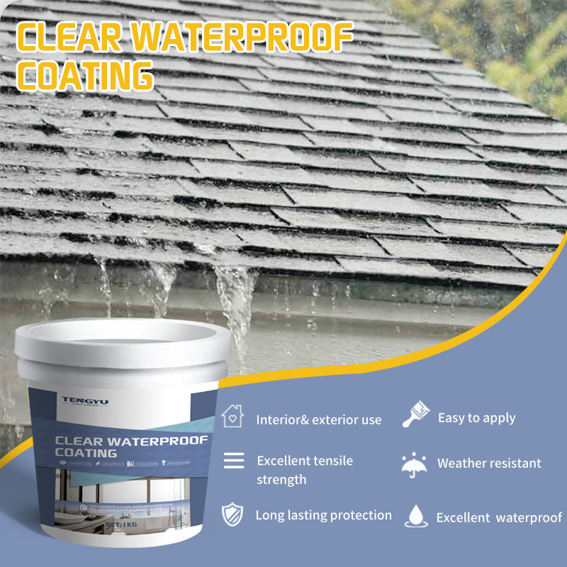 Anti leakage clear transparent  roof  acrylic waterproof coating glue for corrugated roofing sheet with brush