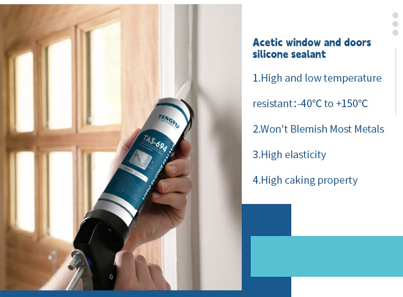 Factory direct coloured waterproof mildew proof weather resistance acetic silicone sealant for window