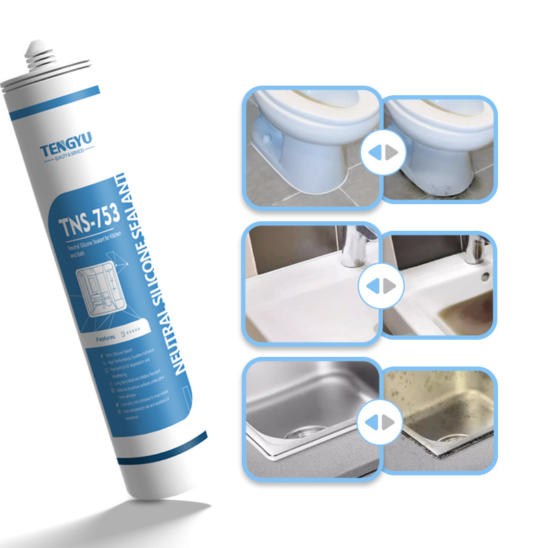 White label kitchen and bathroom water proof silicone sealant 100% silicon caulk tube