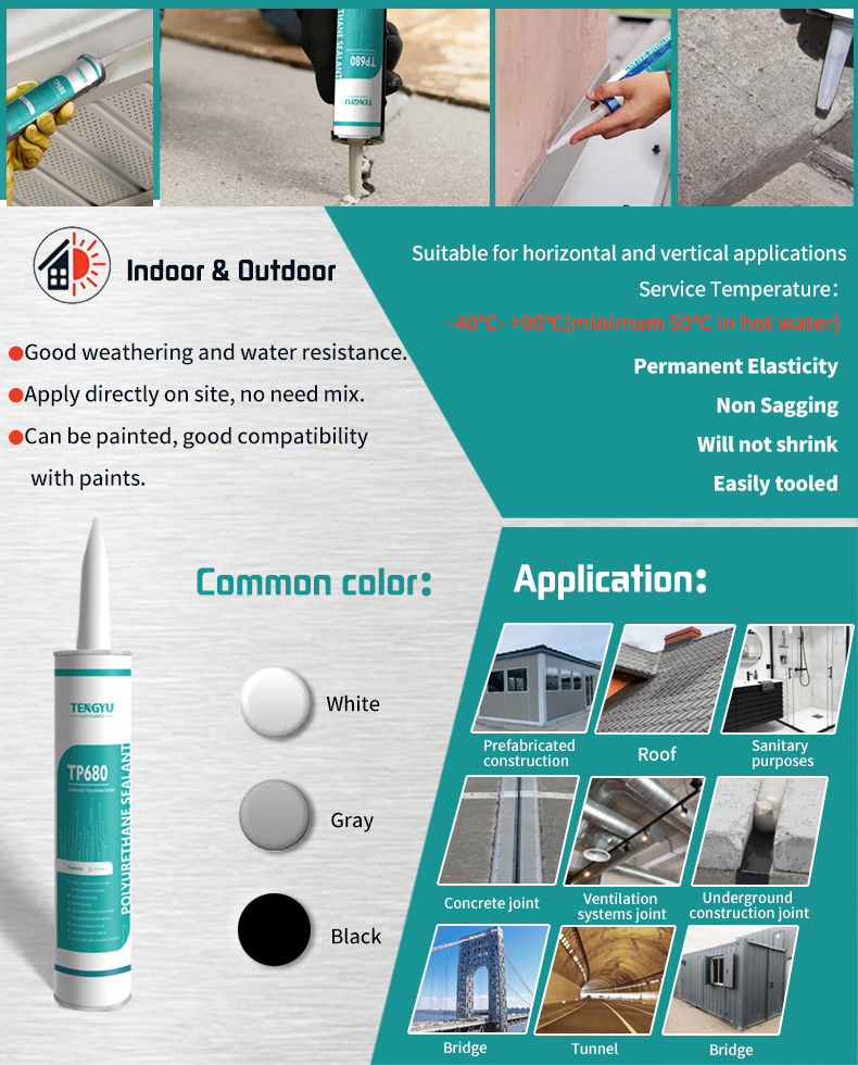 High modulus UV Resistant gray bulk 600ml Construction Joint polyurethane sealants for concrete