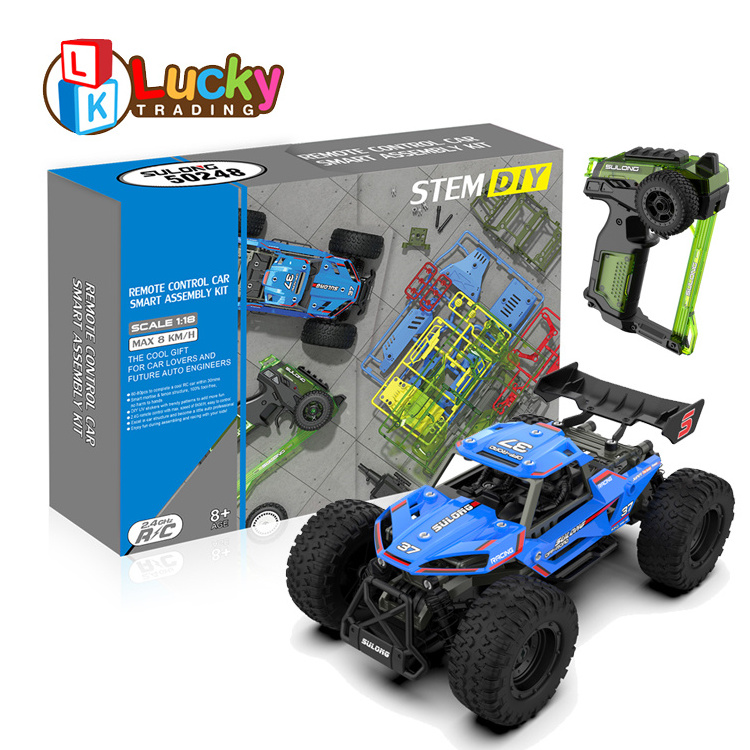 RC STEM Building Euducational DIY Toys 1: 18  RC Toy Cars Remote Control Crawler 8KM/H for Learning Children Preschool kit