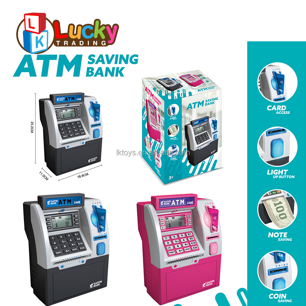 Electronic Savings Safe Machine Box Upgraded ATM Piggy Bank for Real Money for Kids