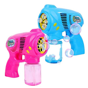 New Arrival Outdoor Toys Bubbles Blaster Blower Battery Operated Bubble Gun with Bottle Solutions for Kids Outdoor Summer Toys