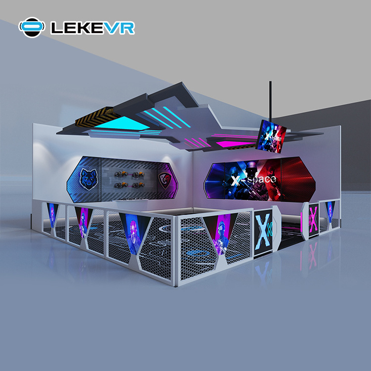 LEKE VR Big Space Multiplayers Virtual Reality Free Roam Arena Shooting Game Machine 9D Arcade VR Simulator