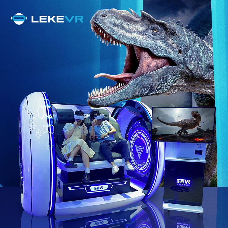 LEKE VR 9D Cinema Motion Egg Chair Theme Park Virtual Reality Simulator VR Dinosaur Gaming Machine