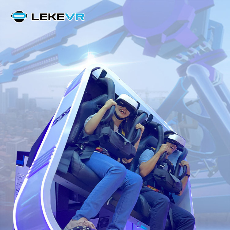 LEKE VR Business Project Eye-Caching 9D VR Park 360 Flying Cinema Simulator Chair 2 Seat VR Flight Cinema Game Simulator