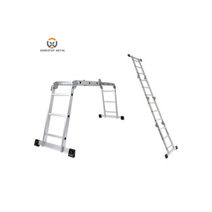 Surestep 4*4 & 16 Steps Lightweight Folding Multi-Function Aluminum Joint Stairs & Ladder With Safety Platform