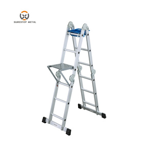 En131 4*3 4*4 Steps Aluminum Folding Big Hinge Multi-function Outdoor ladder