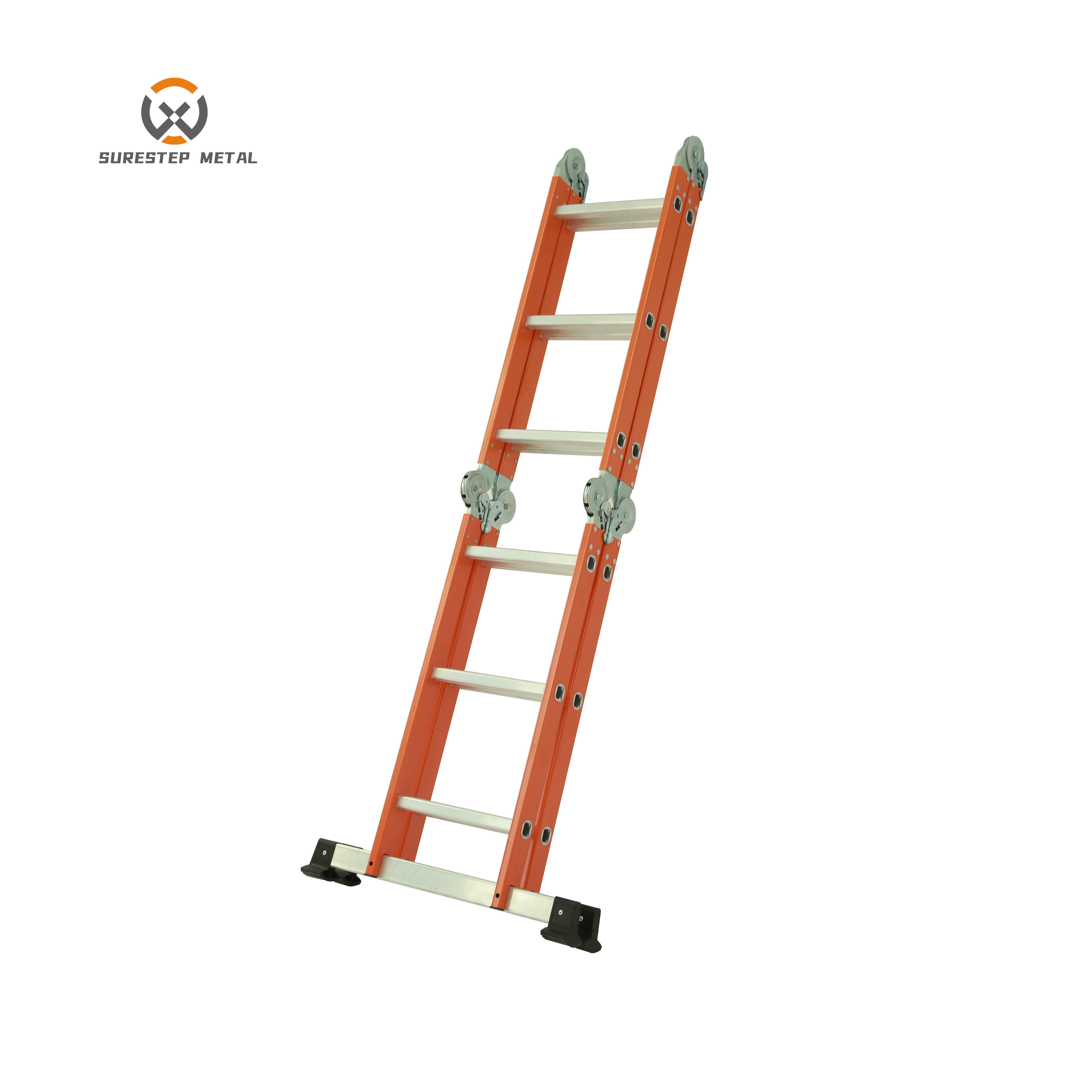 EN131 Multi-purpose Aluminum Folding Step Ladder Small Hinge 4 Section Herringbone Aluminum Foldlable Ladder