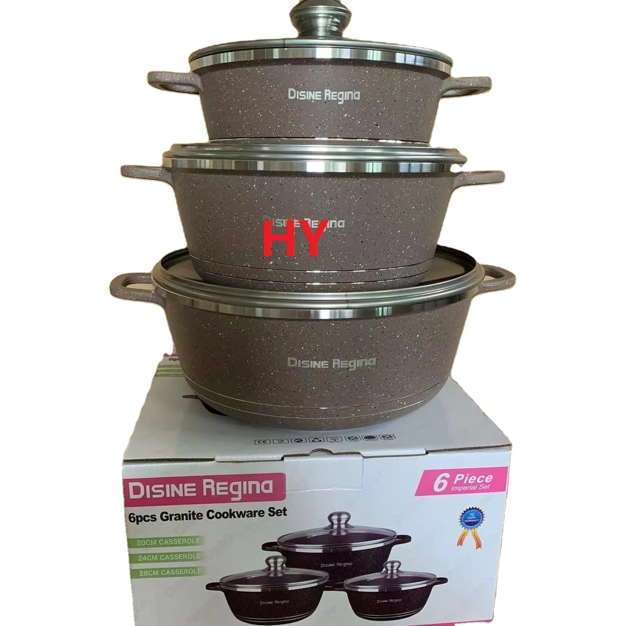 Wholesale High Quality Granite Non Stick Cookware Set Water Kettles 6pieces Soup Pot Cookware Sets