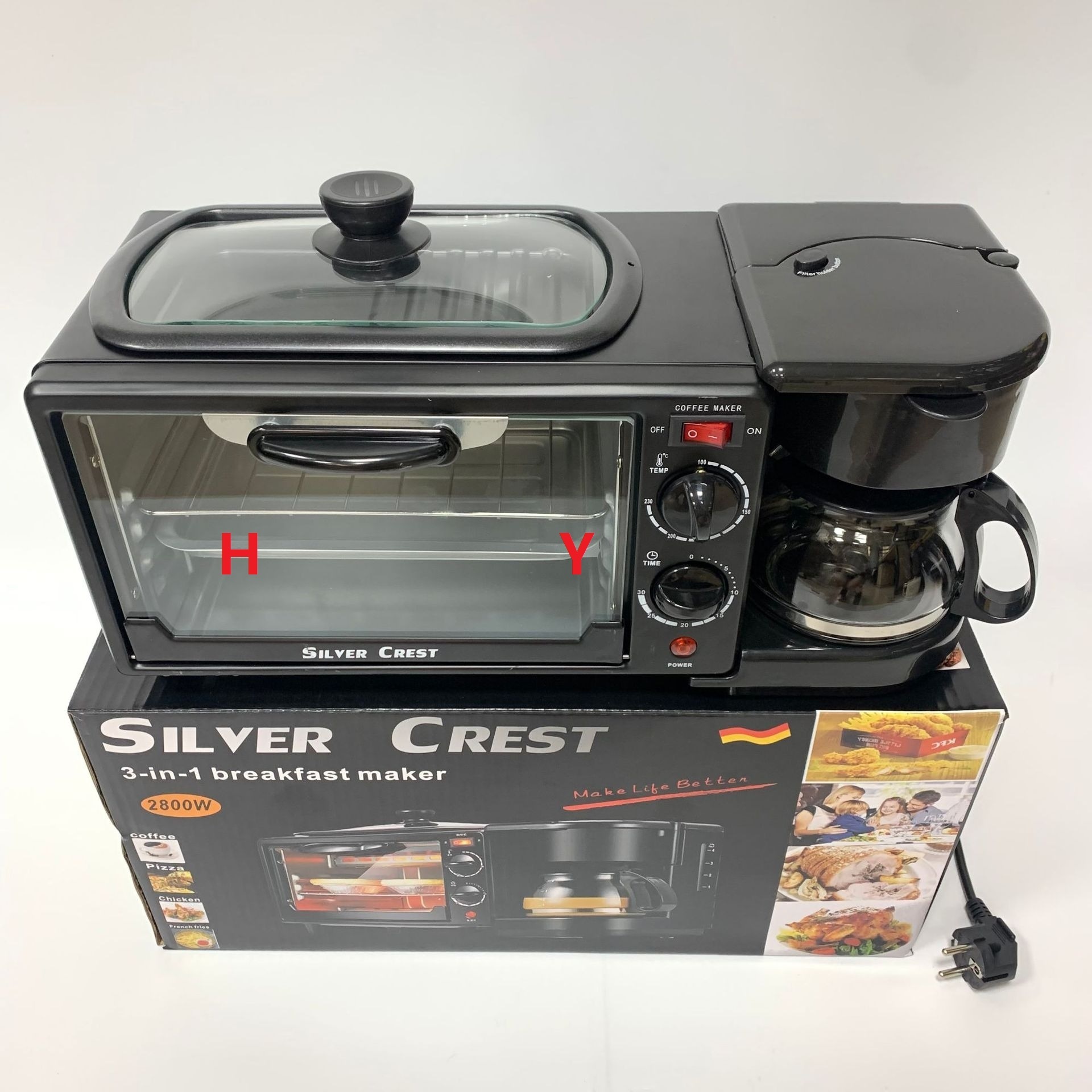 In Stock Silver Crest Electric Household Machine Breakfast Maker Machine With Toast Oven 3 In 1 Breakfast Makers