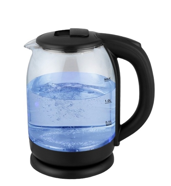 hot sale kitchen appliance of blue led 1.8L electric water glass kettle boil tea marker boil-dry protection glss kettle