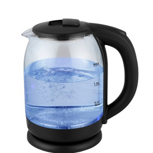 hot sale kitchen appliance of blue led 1.8L electric water glass kettle boil tea marker boil-dry protection glss kettle