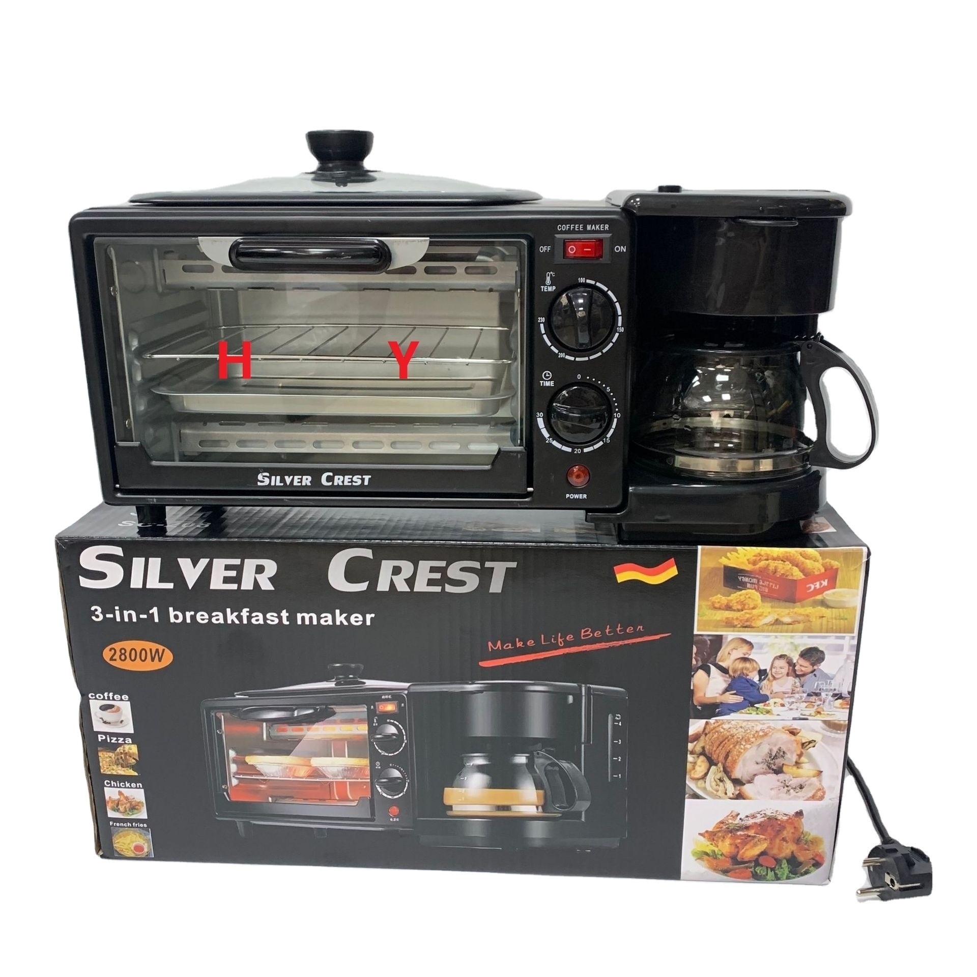 In Stock Silver Crest Electric Household Machine Breakfast Maker Machine With Toast Oven 3 In 1 Breakfast Makers