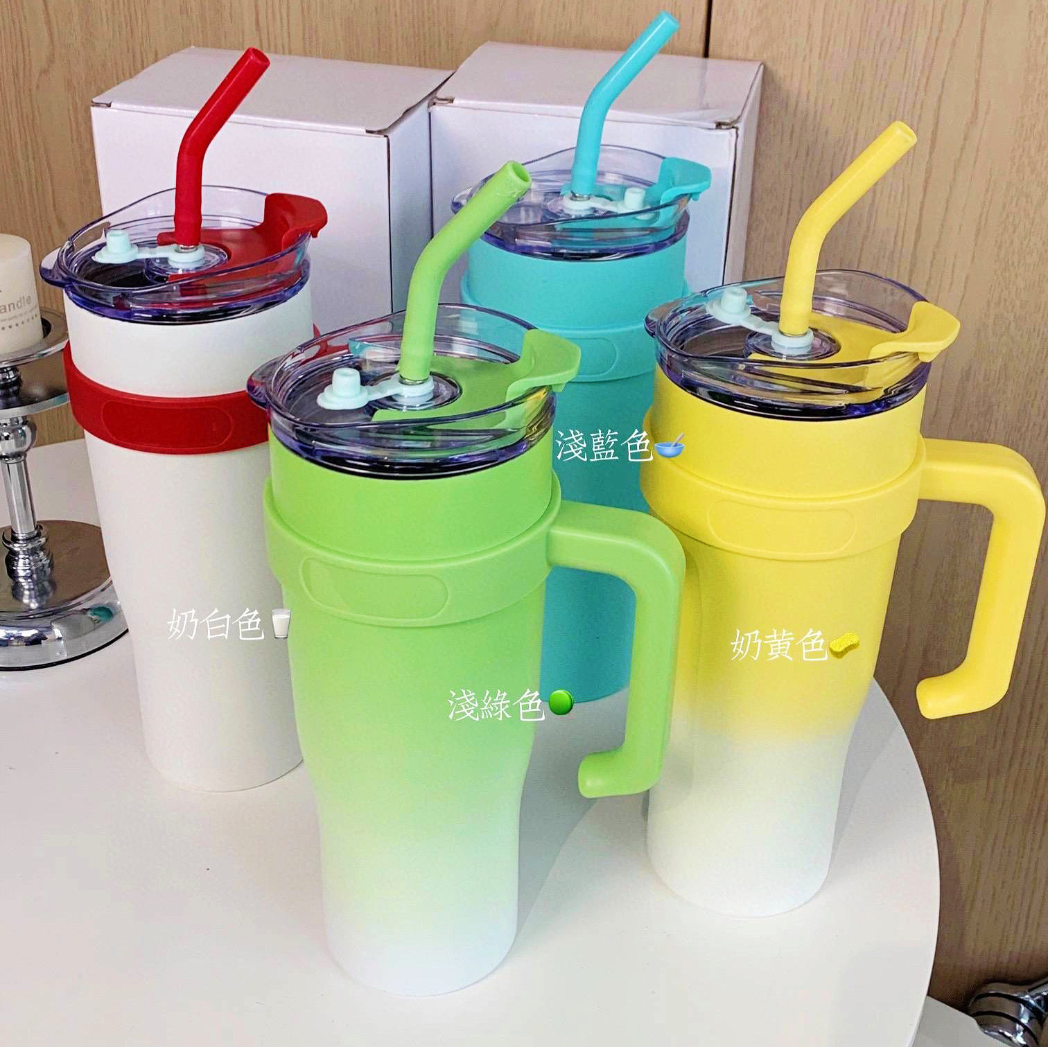 Large Capacity Large Ice Cup Men's and Women's Good-looking Water Cup Internet Celebrity Cup with Straw