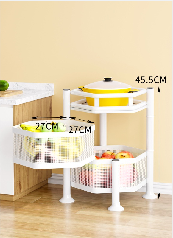 Fruits Vegetables 5 Tires Trolley Rotating Square Drawer Rotary Kitchen Organizers And Storage Storage Multi-layer Basket