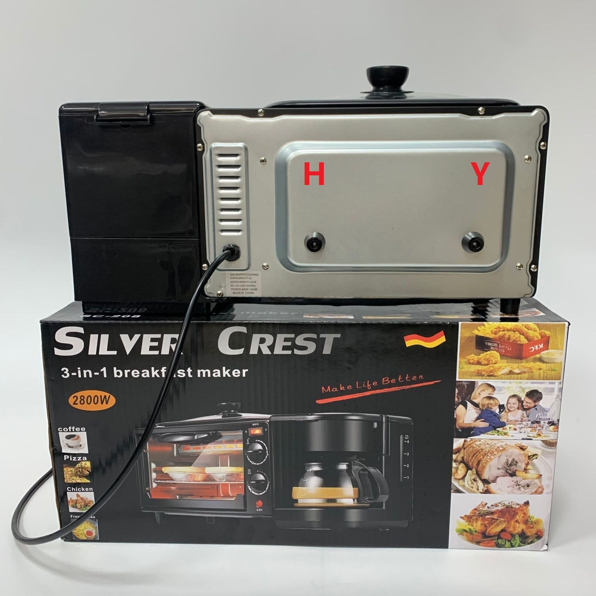 In Stock Silver Crest Electric Household Machine Breakfast Maker Machine With Toast Oven 3 In 1 Breakfast Makers