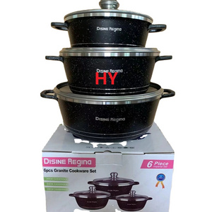 Wholesale High Quality Granite Non Stick Cookware Set Water Kettles 6pieces Soup Pot Cookware Sets