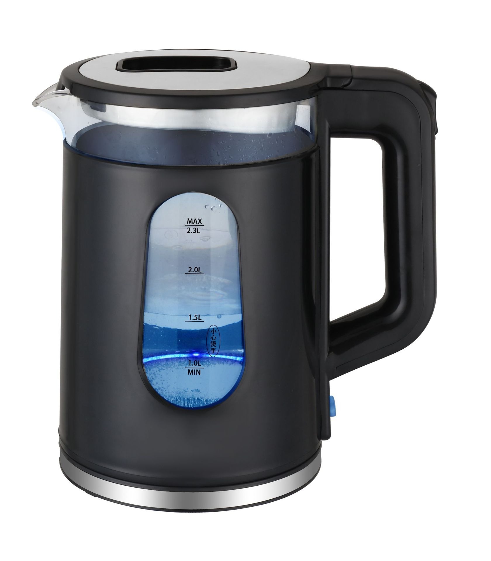 hot sale kitchen appliance of blue led 1.8L electric water glass kettle boil tea marker boil-dry protection glss kettle