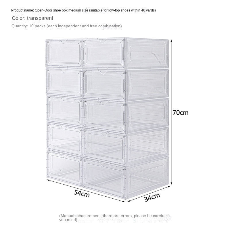 Hot Sell Plastic Clear Sneaker Drop Front Shoe Box Organizer Transparent Shoe Storage