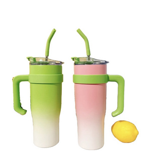 Large Capacity Large Ice Cup Men's and Women's Good-looking Water Cup Internet Celebrity Cup with Straw