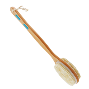 Dual-Sided exfoliating bath back brush with long handle to remove dead skin