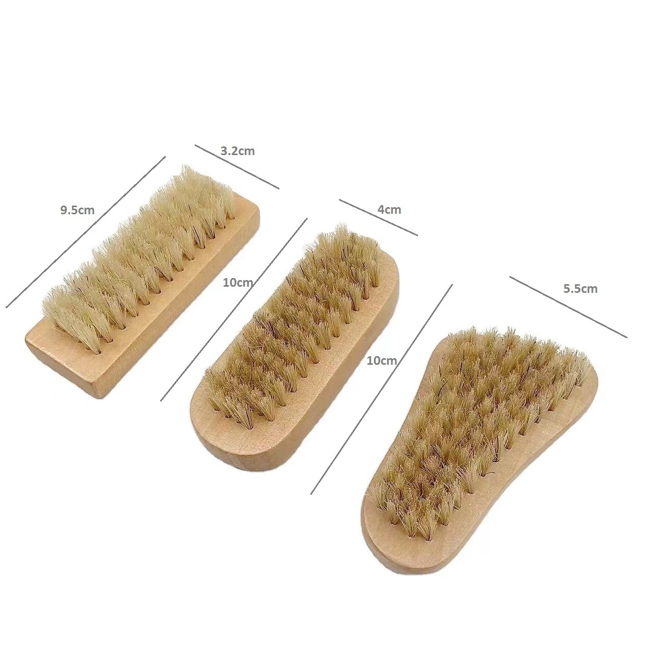 Nail Scrub Brush Wooden Non-Slip Hand Brush With Boar Bristles for Cleaning Fingernail Toe