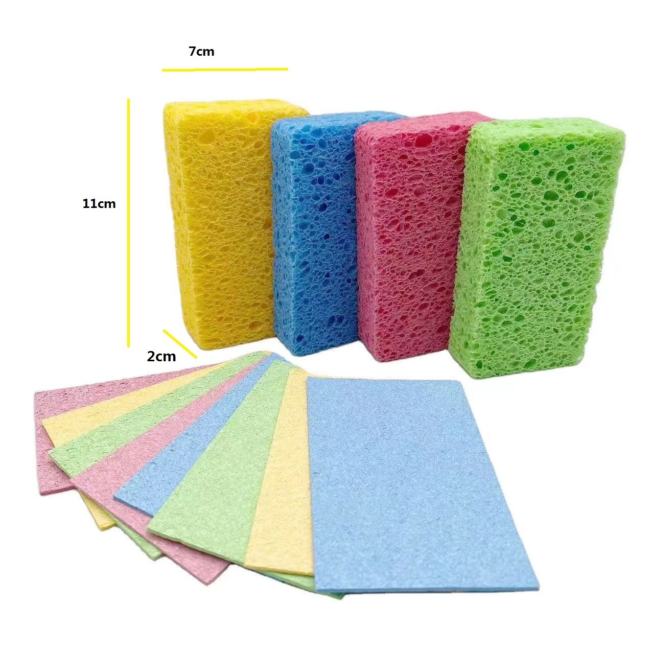 Natural Wood Pulp Cellulose Sponge Pop up Colourful Multipurpose Cleaning Cellulose Sponge Sourcing pad