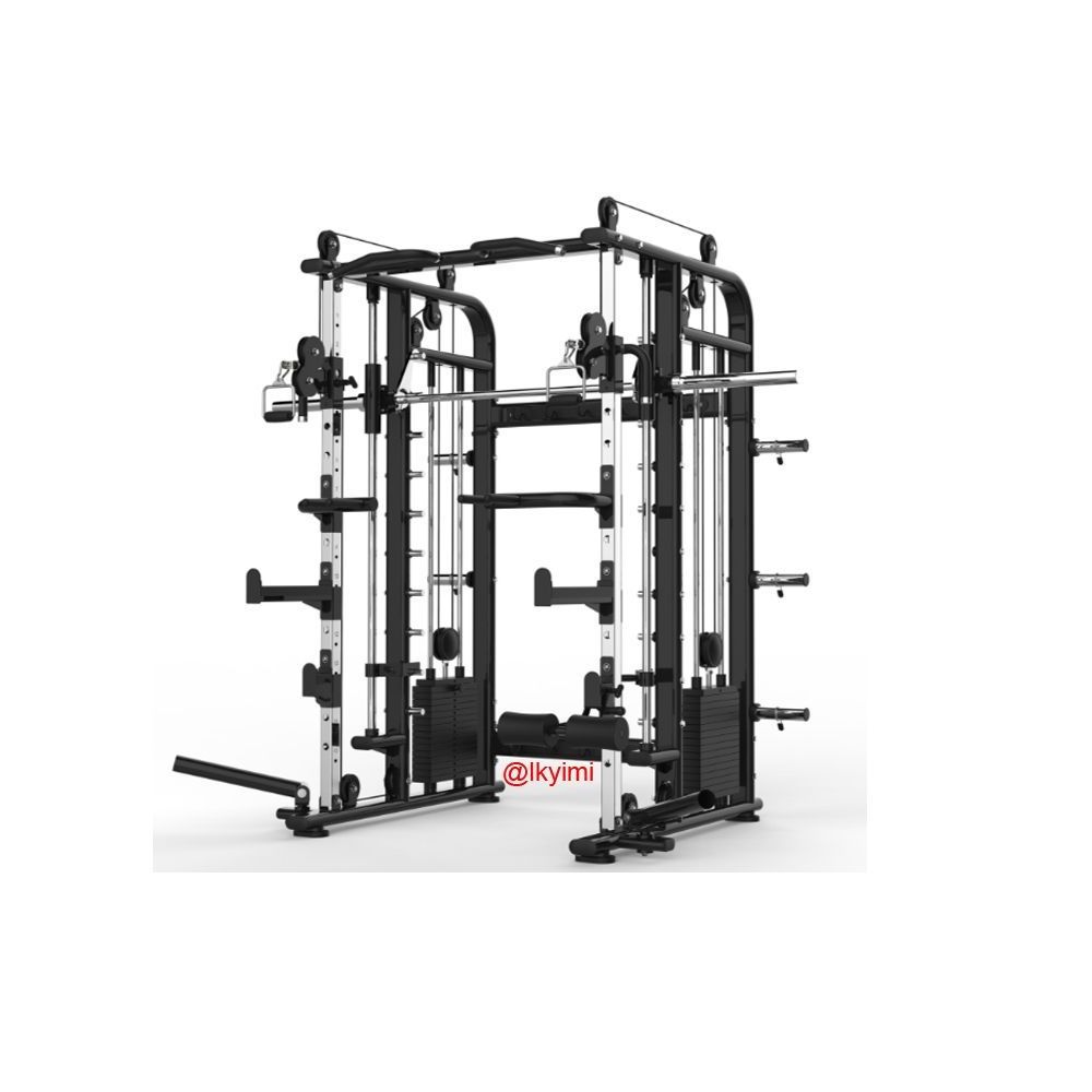 Body Building Training Power Cage Squat Rack Multi Functional Cable Crossover Smith Machine