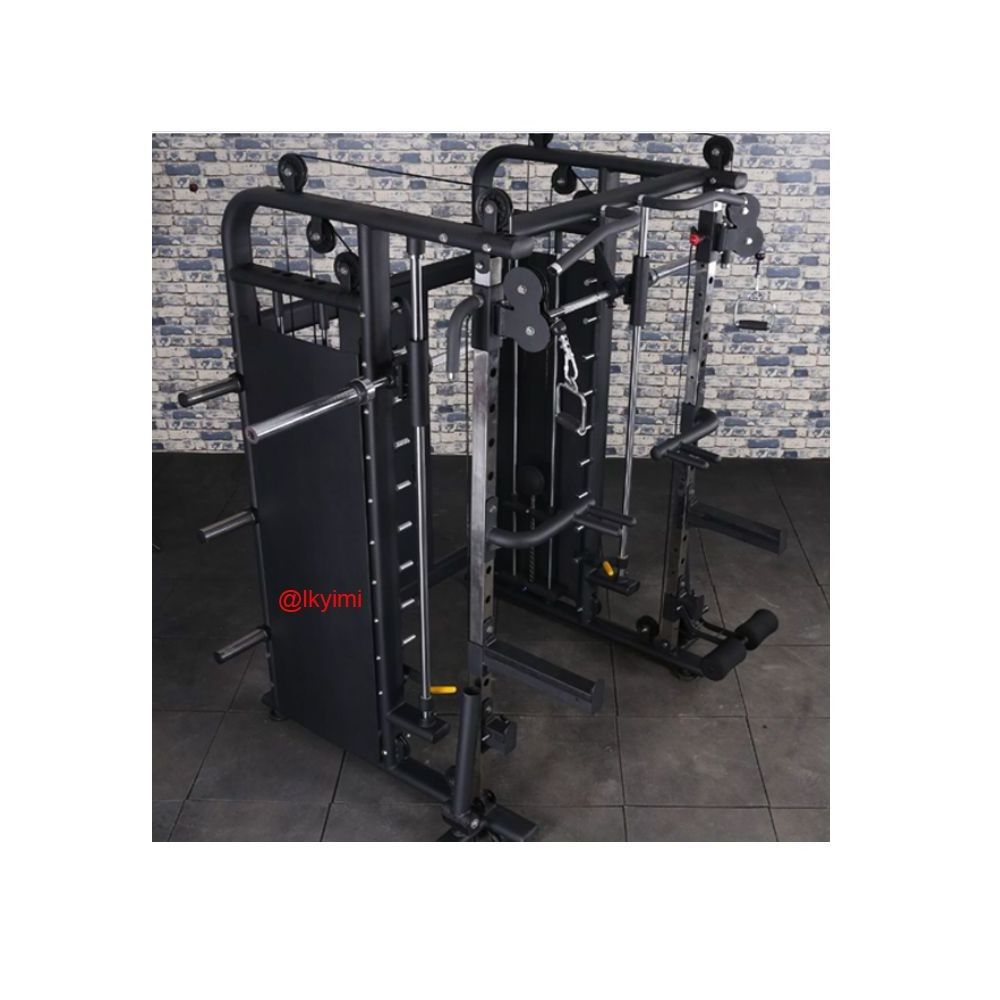 Body Building Training Power Cage Squat Rack Multi Functional Cable Crossover Smith Machine