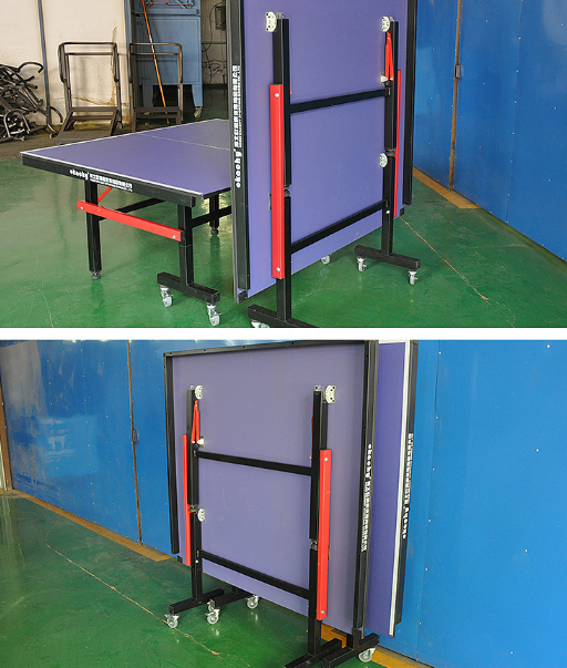 Movable 75 mm Wheel  15mm 18mm 25mm Desk Thick 1.2mm feet thick Foldable Tennis Table With Table Tennis Bat