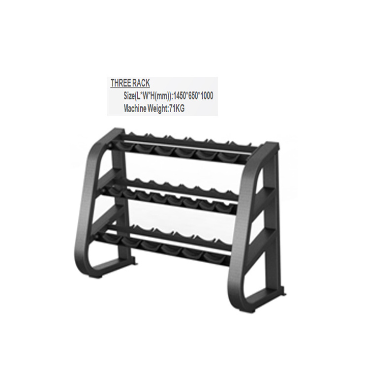 Door To Door Color Rubber 10 Pair 3 Tier Dumbbell Set Commercial Rack